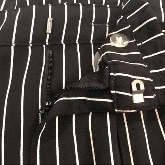 Who What Wear Black White Striped Paper Bag Waist Wide Leg Cropped Pants Large - Picture 4 of 10